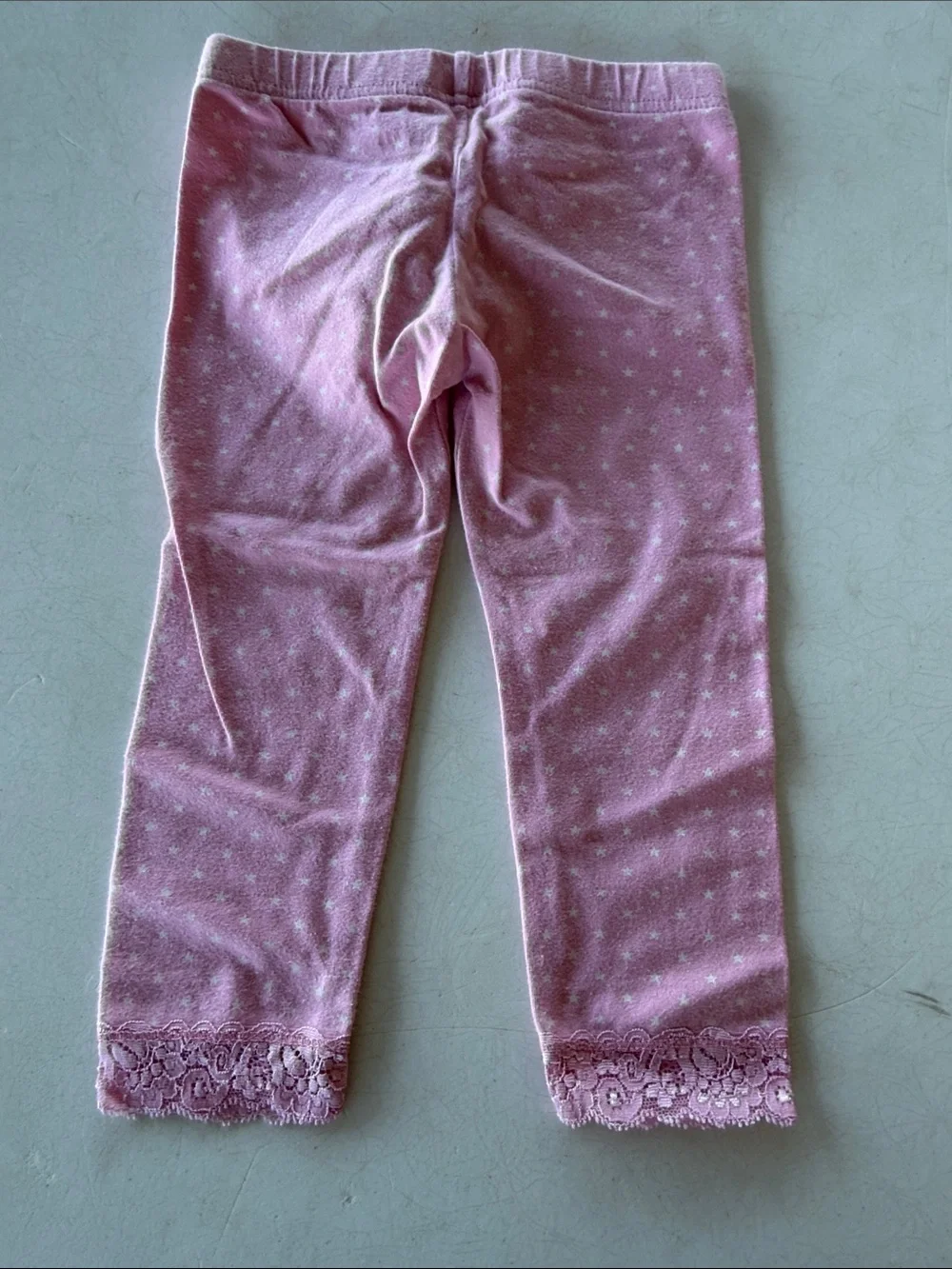 GAPKIDS Pink Lace-Hem Leggings with Polka Dot Print